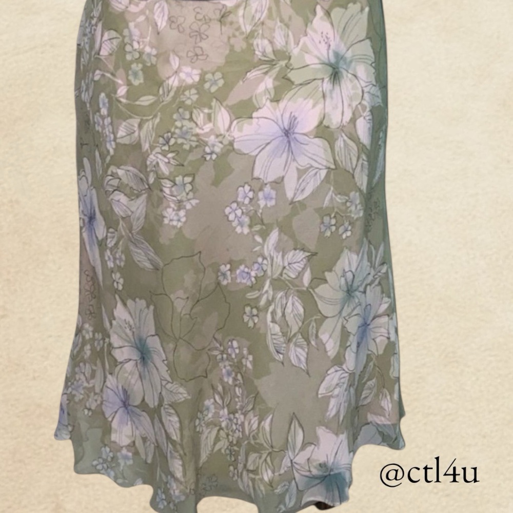 Charter Club Floral Silk Skirt 14P